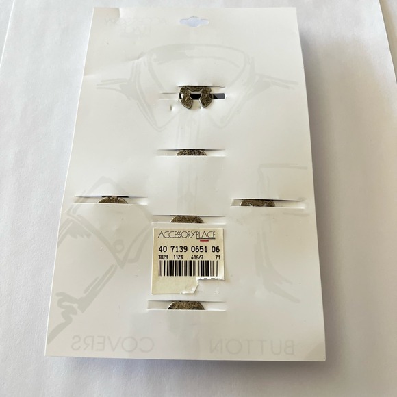 Vintage Accessory Place Button Covers Antique Gold Tone Faux Pearl Diamond Shape - Picture 4 of 7